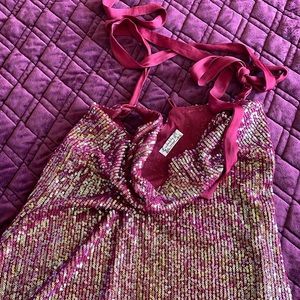 Free People Maroon Mini Sequin Dress | Color: Purple/Red | Size: M